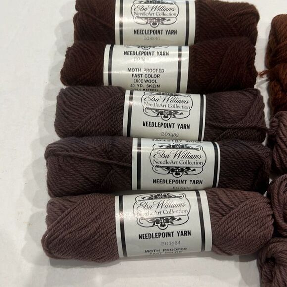 Elsa Williams Mixed Lot 11 Skeins Brown Needlepoint Yarn 40 Yd Skein 100% Wool - Picture 9 of 12